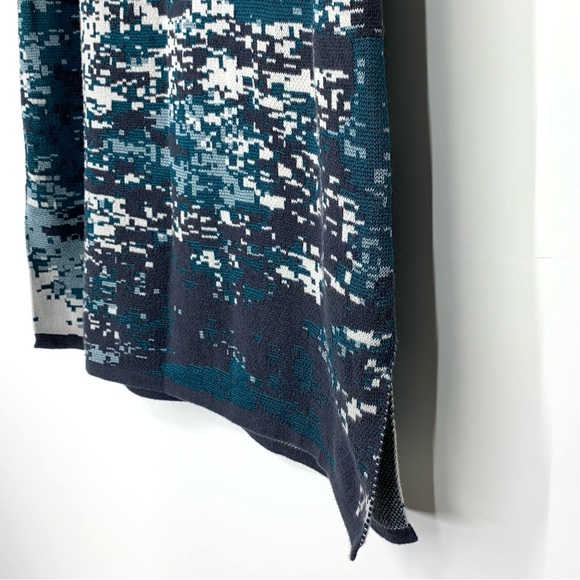 Marla Wynne Pixelated Abstract Sleeveless Knit Tank Slit Hem Crew To Scoop Neck - Picture 6 of 16